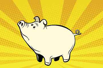 Image showing Funny cute pig pop art illustration