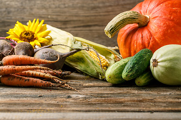 Image showing Various rustic vegetables