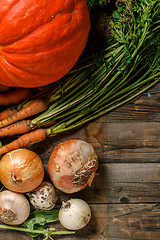 Image showing Raw vegetables for pumpkin soup