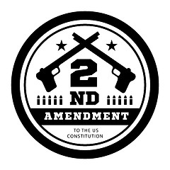 Image showing Second Amendment to the US Constitution to permit possession of weapons. Vector illustration on white