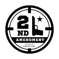 Image showing Second Amendment to the US Constitution to permit possession of weapons. Vector illustration on white