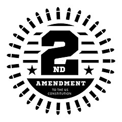 Image showing Second Amendment to the US Constitution to permit possession of weapons. Vector illustration on white