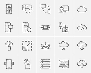 Image showing Technology sketch icon set.