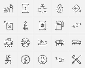 Image showing Ecology sketch icon set.