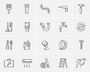 Image showing Construction sketch icon set.