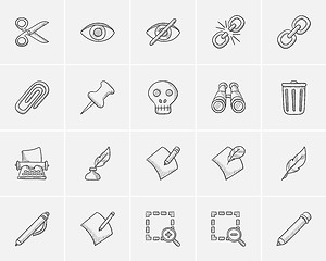 Image showing Technology sketch icon set.