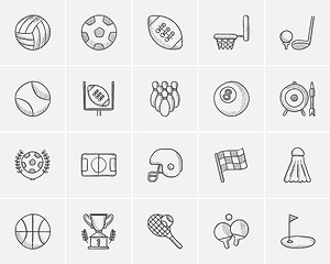 Image showing Sport sketch icon set.