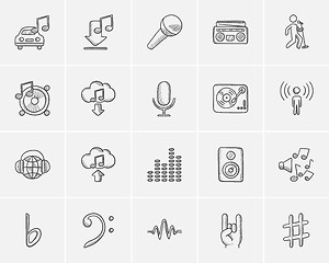 Image showing Media sketch icon set.