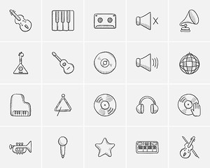 Image showing Media sketch icon set.