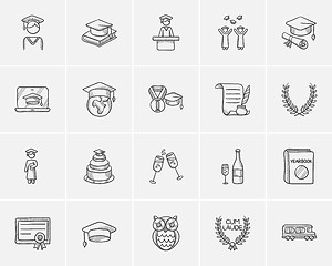 Image showing Education sketch icon set.