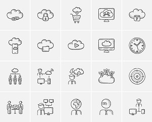 Image showing Technology sketch icon set.