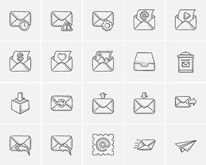 Image showing Technology sketch icon set.