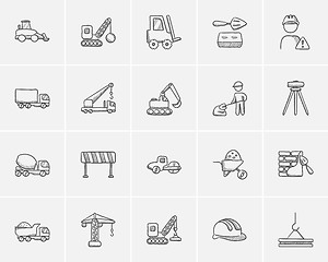 Image showing Construction sketch icon set.