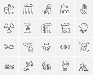 Image showing Ecology sketch icon set.