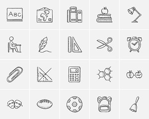 Image showing Education sketch icon set.