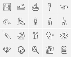 Image showing Medicine sketch icon set.