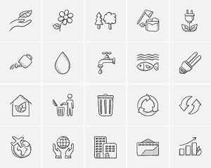 Image showing Ecology sketch icon set.