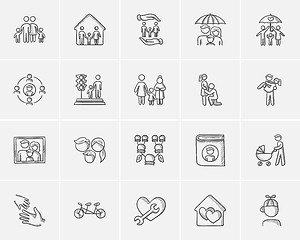 Image showing Family sketch icon set.