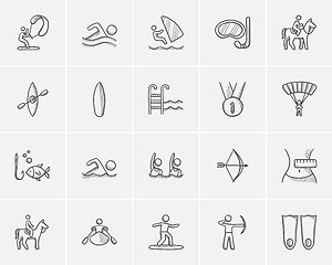 Image showing Sport sketch icon set.