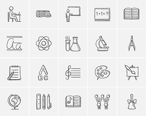 Image showing Education sketch icon set.