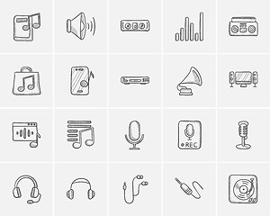 Image showing Media sketch icon set.