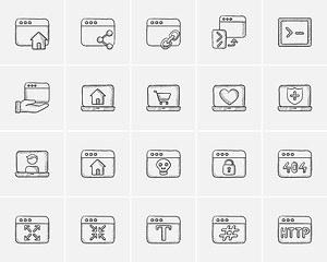 Image showing Technology sketch icon set.