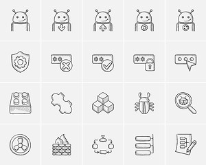 Image showing Technology sketch icon set.