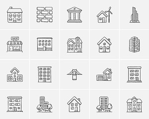 Image showing Construction sketch icon set.