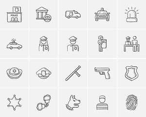 Image showing Police sketch icon set.