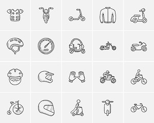 Image showing Transportation sketch icon set.