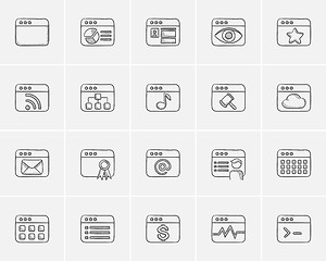 Image showing Technology sketch icon set.