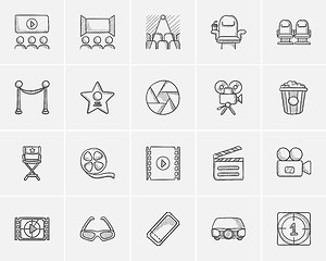 Image showing Media sketch icon set.