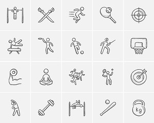 Image showing Sport sketch icon set.