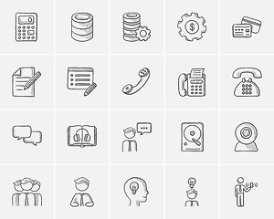 Image showing Technology sketch icon set.