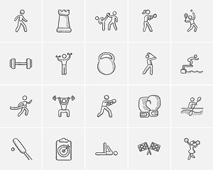 Image showing Sport sketch icon set.