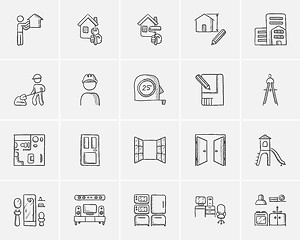 Image showing Construction sketch icon set.