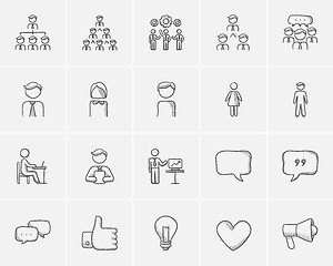 Image showing Business sketch icon set.