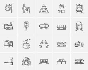 Image showing Transportation sketch icon set.