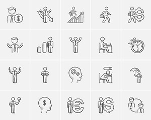 Image showing Business sketch icon set.