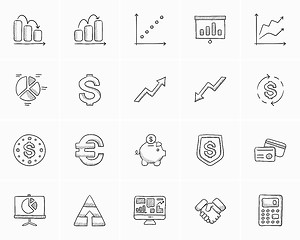 Image showing Business sketch icon set.