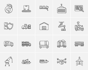 Image showing Industry sketch icon set.