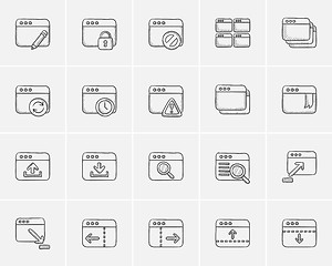 Image showing Technology sketch icon set.