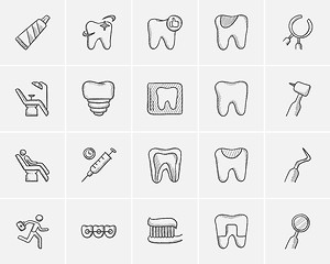 Image showing Medicine sketch icon set.