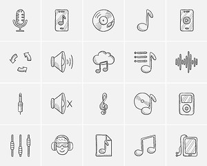 Image showing Media sketch icon set.