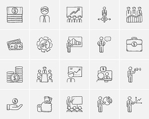 Image showing Business sketch icon set.