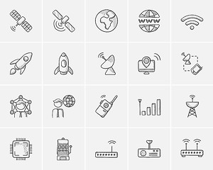 Image showing Technology sketch icon set.