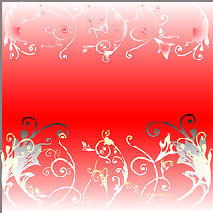 Image showing floral on red background