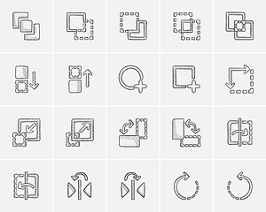 Image showing Technology sketch icon set.