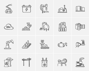 Image showing Industry sketch icon set.