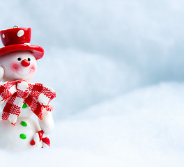 Image showing Snowman Waving Hand